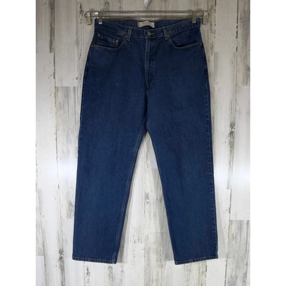 Levis 550 Relaxed Jeans 38x32 (36x31) Medium Wash Tapered Rigid Vintage 2004 Y2K